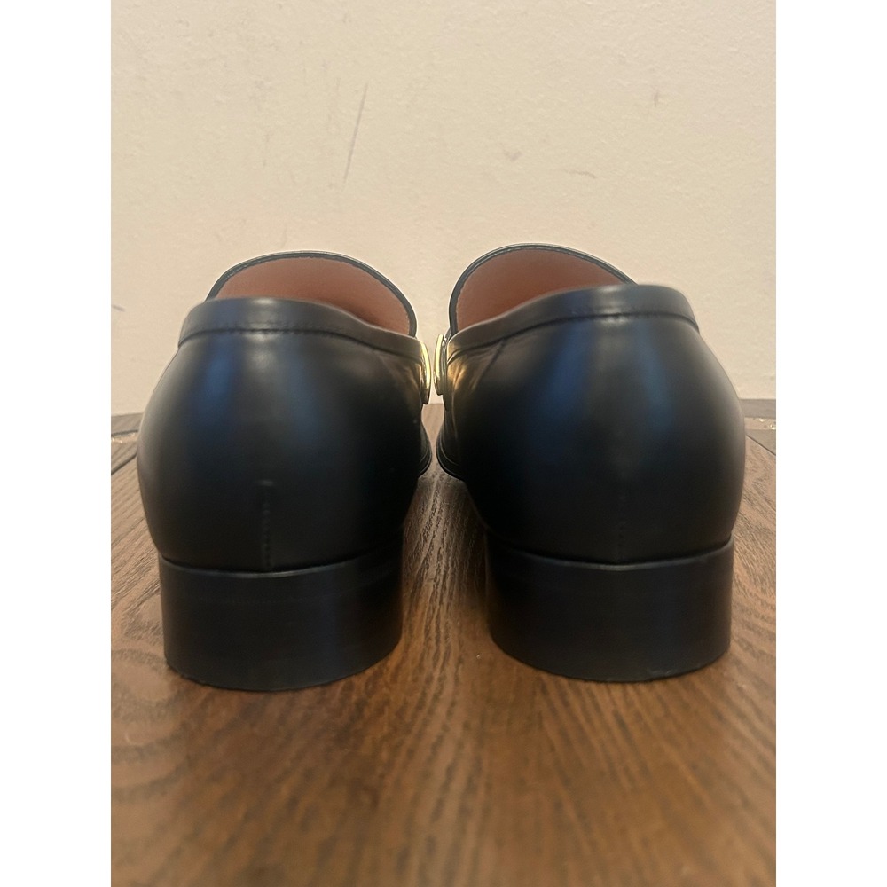 GUCCI 714680 Mirrored G Gold Kiltie Loafers Black Leather Men's 7.5 - Picture 11 of 13